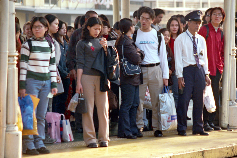 台灣鐵路旅遊攝影台中火車站月台旅客2002年之前攝影照片23
